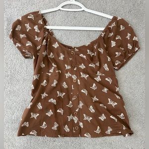 Hollister butterfly blouse